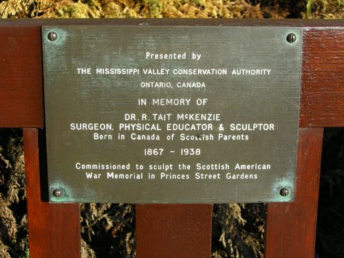 Memorial bench in Edinburgh Scotland