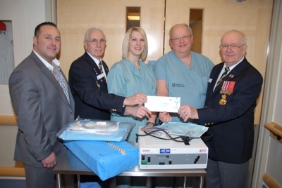 The Royal Canadian Legion has donated $7,100 to purchase a cystoscope for the AGH OR.