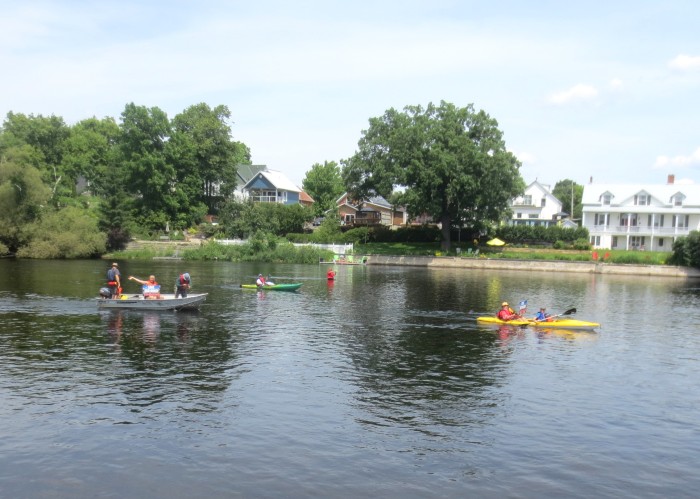 The Enerdu protest included a marine component with participating residents wading, kayaking, and boating.