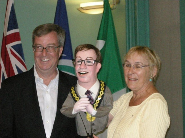 Noreen Young, Jim Watson and puppet