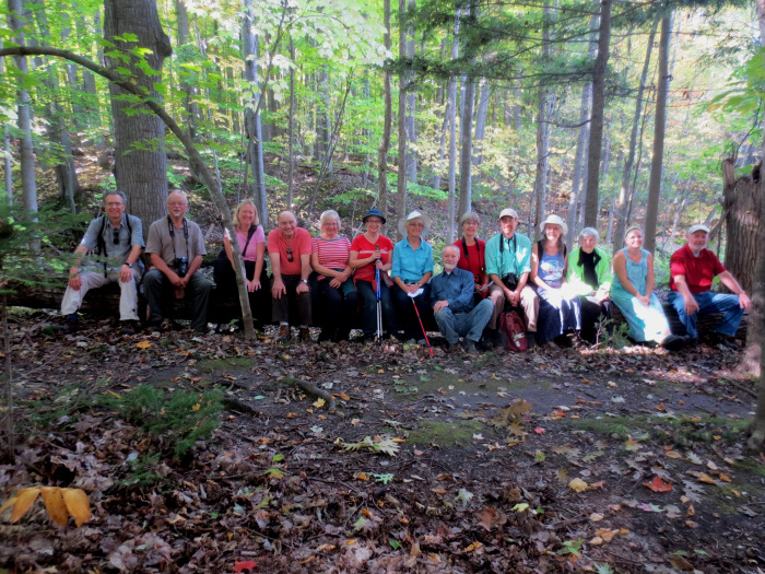 Walking in town or exploring woodland trails are other good ways of being active.  A Monday morning hiking group posed for this photo in September.  
