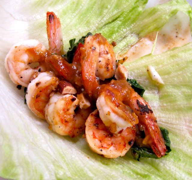 shrimp and bok choy lettuce wraps